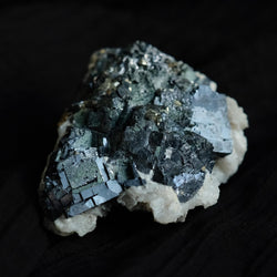 Galena, Dolomite with Mica on Quartz