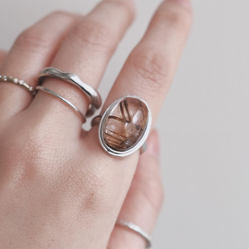 111 Copper Rutilated Quartz | handpicked ooak ring