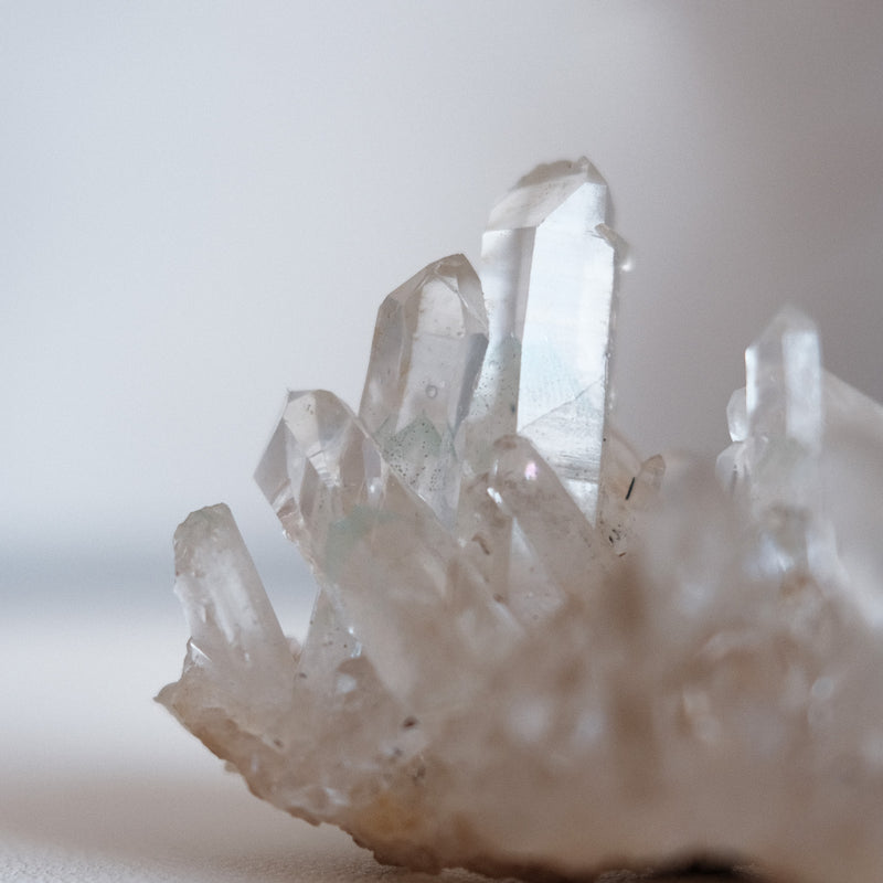 54 Jade Phantom Quartz Cluster | Mount