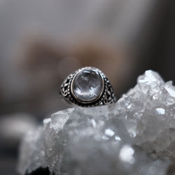 192 Platinum Silver Rutilated Quartz | handpicked ooak ring