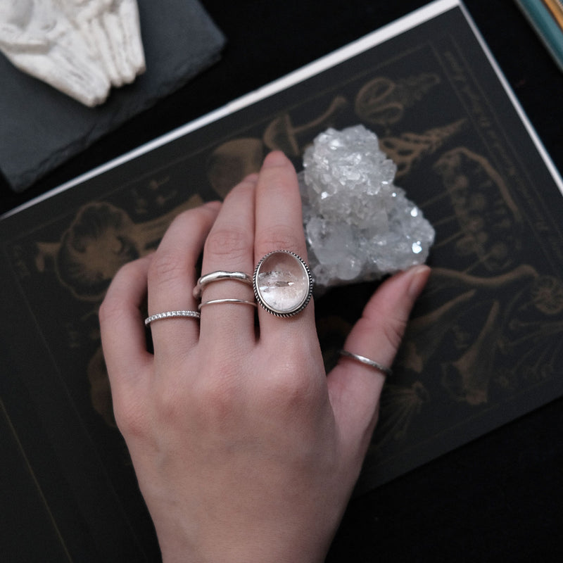 193 Clear Crystal Point on Quartz | handpicked ooak ring