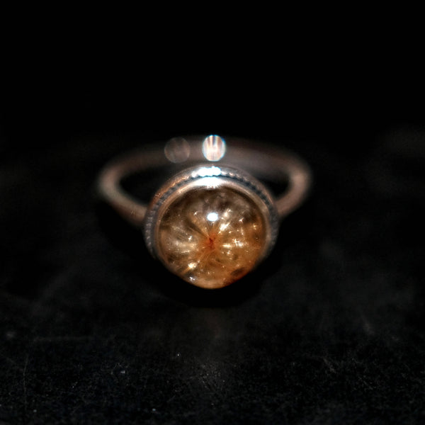 227 Floral Golden Rutilated Quartz | handpicked ooak ring